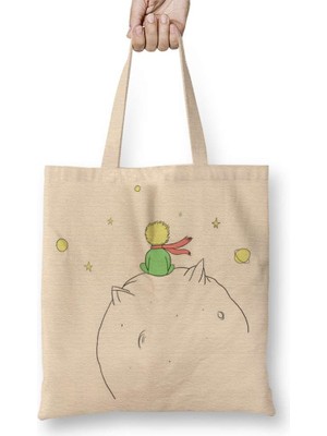 Le Petit Prince Küçük Prens 01 Bez Çanta Uzun Saplı