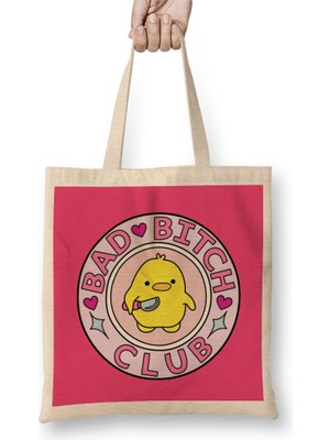 Humuts Printhome Bad Bitch Club Bez Çanta Uzun Saplı