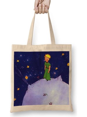 Le Petit Prince Küçük Prens 06 Bez Çanta Uzun Saplı