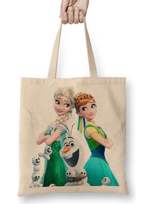 Humuts Elsa ve Anna 3 Bez Çanta Uzun Saplı