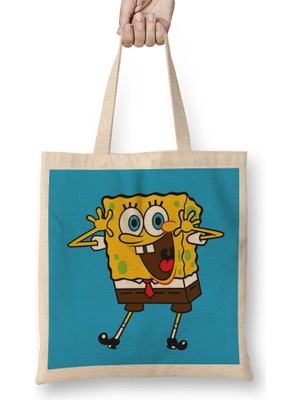 Humuts Sünger Bob Sponge Bob 05 Bez Çanta Uzun Saplı