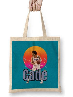 Humuts Cade Cunningham Vintage Art - Legend Basketball Gift Bez Çanta Uzun Saplı