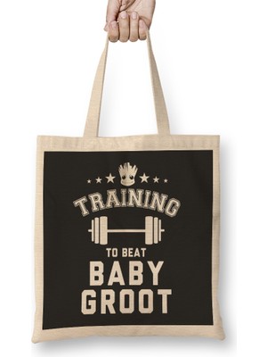 Humuts Guardians Of The Galaxy Training To Beat Baby Groot Bez Çanta Uzun Saplı