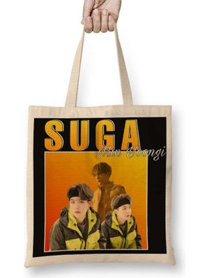 Humuts Bts Suga Min Yoongi 90S Bez Çanta Uzun Saplı