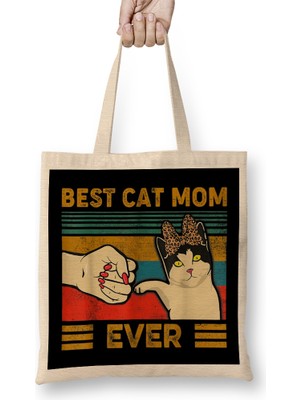 Vintage Best Cat Dad Ever Funny Smudge Cat Daddy Father Day Bez Çanta Uzun Saplı