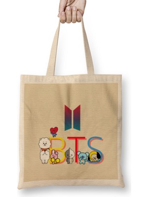 Bts Army BT21 Gıft Bez Çanta Uzun Saplı