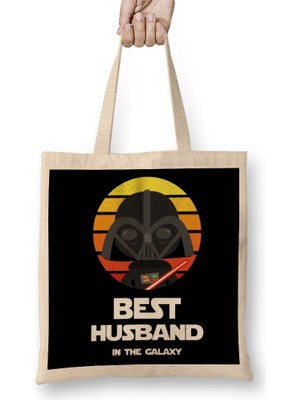 Husband Gifts Best Husband In The Galaxy Bez Çanta Uzun Saplı