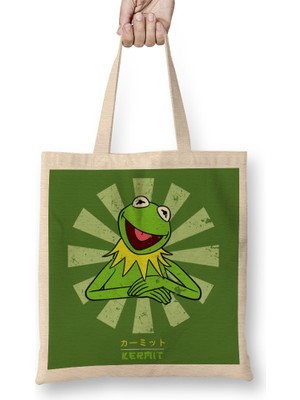 Humuts Kermit The Frog Retro Japanese 01 Bez Çanta Uzun Saplı