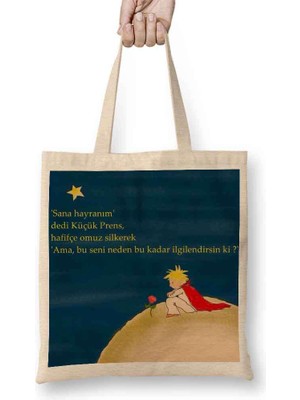 Humuts Küçük Prens 4 Bez Çanta Uzun Saplı