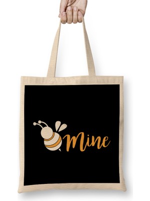 Humuts Cute Be Mine Bee Valentine's Day Adorable Pun Bez Çanta Uzun Saplı