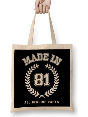 Humuts 1981 Made In 81 All Genuine Parts Bez Çanta Uzun Saplı