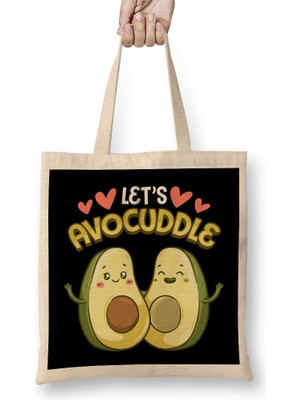 Funny Let S Avocuddle Cute Avocado Cuddling Pun Bez Çanta Uzun Saplı