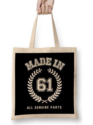 Humuts 1961 Made In 61 All Genuine Parts Bez Çanta Uzun Saplı