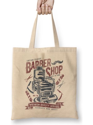 Humuts Vintage Classic Barber Shop Bez Çanta Uzun Saplı