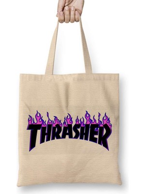 Humuts Thrasher Logo Bez Çanta Uzun Saplı