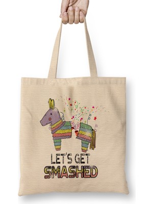 Humuts Let S Get Smashed Funny Pinata Pun Cinco De Mayo Bez Çanta Uzun Saplı