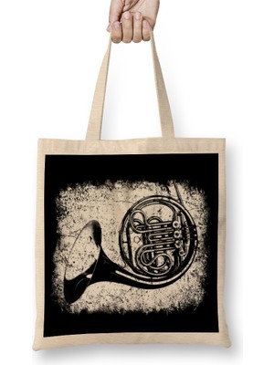 Humuts French Horn Big Band Gifts Marching Band Vintage French Horn Müzik Bez Çanta Uzun Saplı
