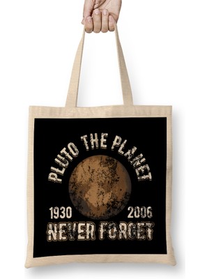 Humuts Vintage Pluto (1930 2006) Never Forget Distressed Bez Çanta Uzun Saplı