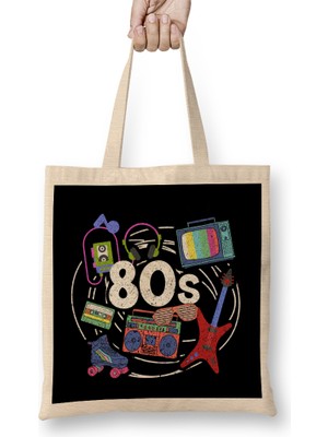 Awesome Retro 80S Vintage Throwback Novelty Bez Çanta Uzun Saplı