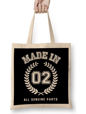 Humuts 2002 Made In 02 All Genuine Parts Bez Çanta Uzun Saplı