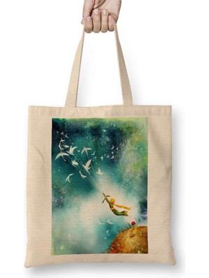 Humuts Küçük Prens 3 Bez Çanta Uzun Saplı