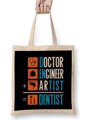 Humuts Doctor Engineer Artist Dentist 022 Bez Çanta Uzun Saplı