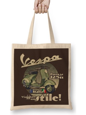 Vespa Tony's Scooter Repair Vintage Look Bez Çanta Uzun Saplı