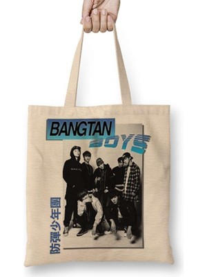 Humuts Bts Bangtan Boys 90's Vintage Bez Çanta Uzun Saplı