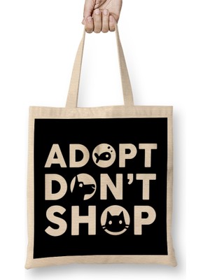 Humuts Cute Adopt Don T Shop Rescue Pet Owners & Lovers Bez Çanta Uzun Saplı