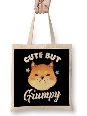 Humuts Cat Cute But Grumpy Cute Kitty Is Cute But Grumpy Kitten Upset Pouting Bez Çanta Uzun Saplı