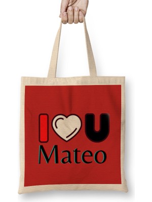 Humuts Mateo-Name Personalized Custom - Vintage Retro Rainbow Style Design Gift Baby-Gift For Him Bez Çanta Uzun Saplı