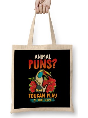 Humuts Animal Puns Toucan Play At That Game Funny Pun Bez Çanta Uzun Saplı