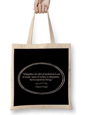 Mindfulness Chogyam Trungpa Quote Bez Çanta Uzun Saplı