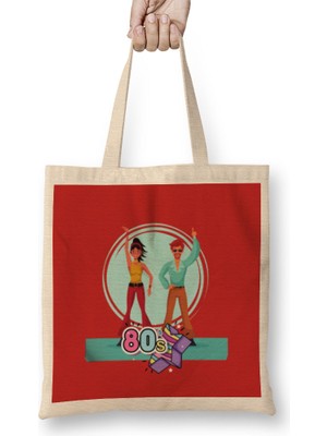 Humuts 80S Style Horror Movies - Vintage Retro Style Art- Tv Kid Movies Bez Çanta Uzun Saplı