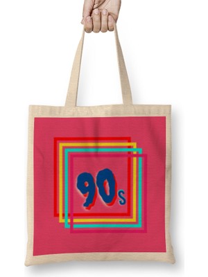 Humuts 80S Vintage Retro Design Slogan Style    Art- Tv Kid Movies Bez Çanta Uzun Saplı
