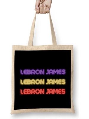 Lebron James - Basketball Gifts Vintage Retro Rainbow For Boys And Dad Bez Çanta Uzun Saplı