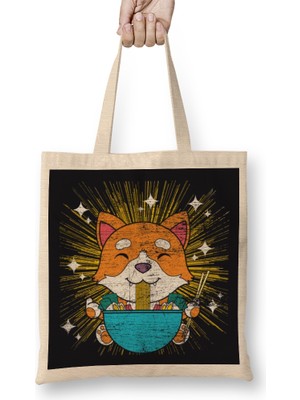 Humuts Anime Japan Ramen Kawaii Shiba Inu Bez Çanta Uzun Saplı