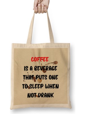 Cat Funny Coffee Drinks Art Lover Gift Quote - Vintage Retro Rainbow Style Bez Çanta Uzun Saplı