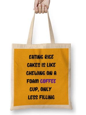 Humuts Cat Funny Coffee Drinks Art Lover Gift Quote - Vintage Retro Rainbow Style Bez Çanta Uzun Saplı