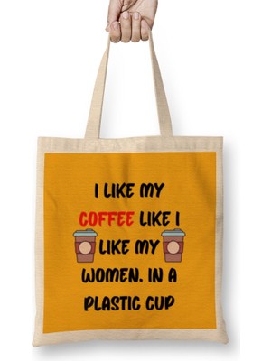 Humuts Cat Funny Coffee Drinks Art Lover Gift Quote - Vintage Retro Rainbow Style Bez Çanta Uzun Saplı