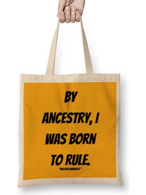 Humuts Nelson Mandela Quotes Art Gift - Vintage Retro Style Bez Çanta Uzun Saplı