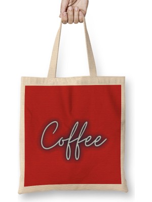 Cat Funny Coffee Drinks Art Lover Gift Quote - Vintage Retro Rainbow Style Bez Çanta Uzun Saplı