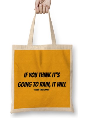 Humuts Clint Eastwood Quotes Gift - Vintage Retro Rainbow Style Bez Çanta Uzun Saplı