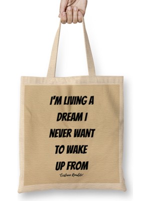 Humuts Cristiano Ronaldo Quotes Art Gift - Vintage Retro Style Bez Çanta Uzun Saplı