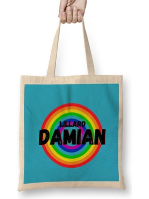 Damian Lillard - Basketball Gifts Vintage Retro Rainbow Quotes For Boys And Dad Bez Çanta Uzun Saplı