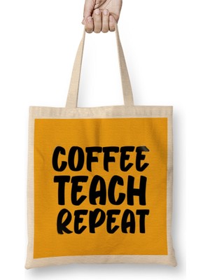 Humuts Funny Coffee Drinks Art Lover Gift Quote Vintage Retro Bez Çanta Uzun Saplı