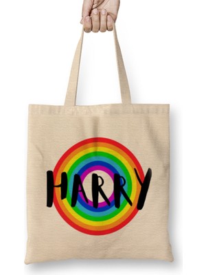 Humuts Prınce Harry- Retro Rainbow Style Bez Çanta Uzun Saplı