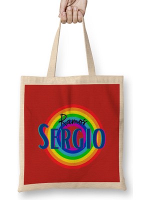 Humuts Sergio Ramos - Vintage Retro Rainbow Style Bez Çanta Uzun Saplı