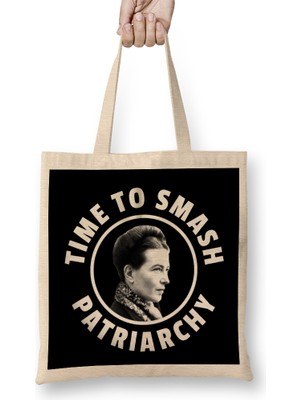 Humuts Simone De Beauvoir Retro Styled Fan Art Design Bez Çanta Uzun Saplı