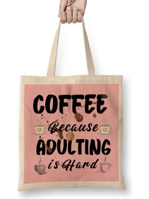 Humuts Funny Coffee Drinks Art Lover Gift Quote Bez Çanta Uzun Saplı